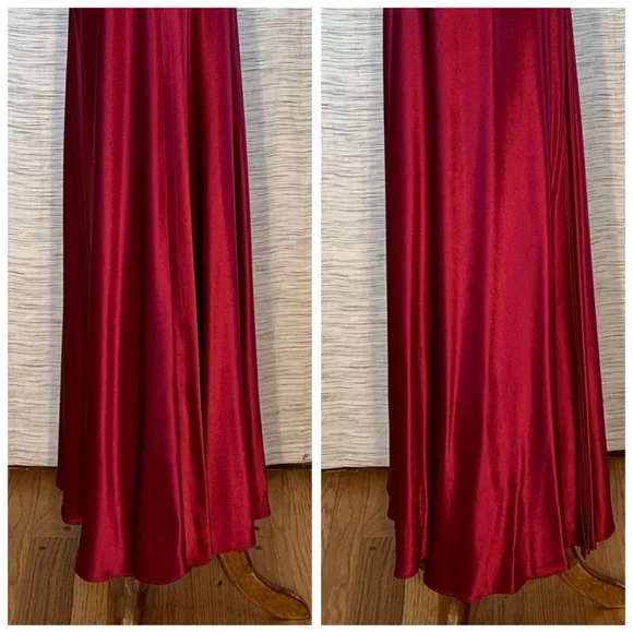 ABS by Allen Schwartz Dark Red Halter Gown - Picture 14 of 16